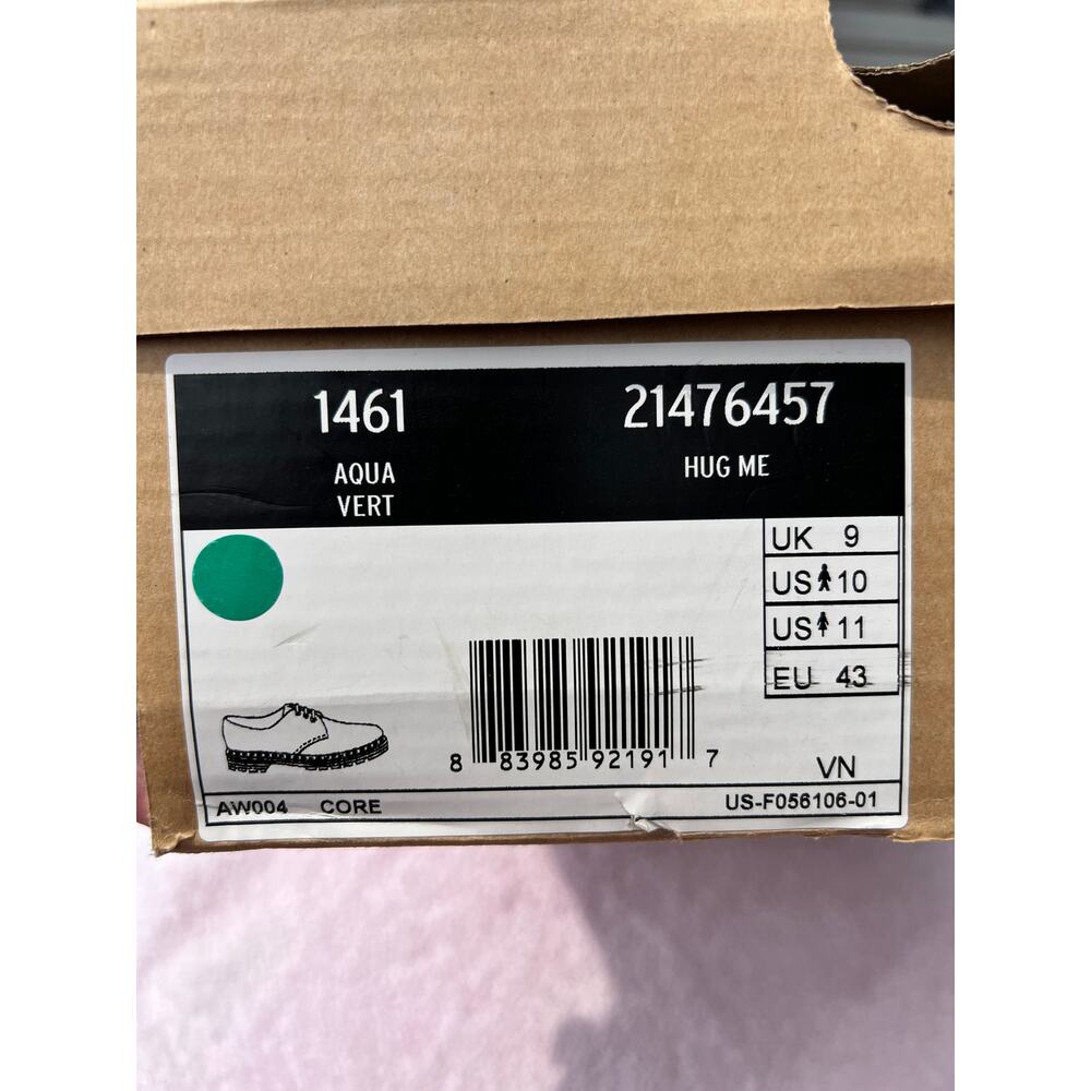 Rare Dr Martens 1461 Hug Me Aqua Leather 3 Eye Oxfords NOS Box Men 10 Women 11 - Picture 2 of 8